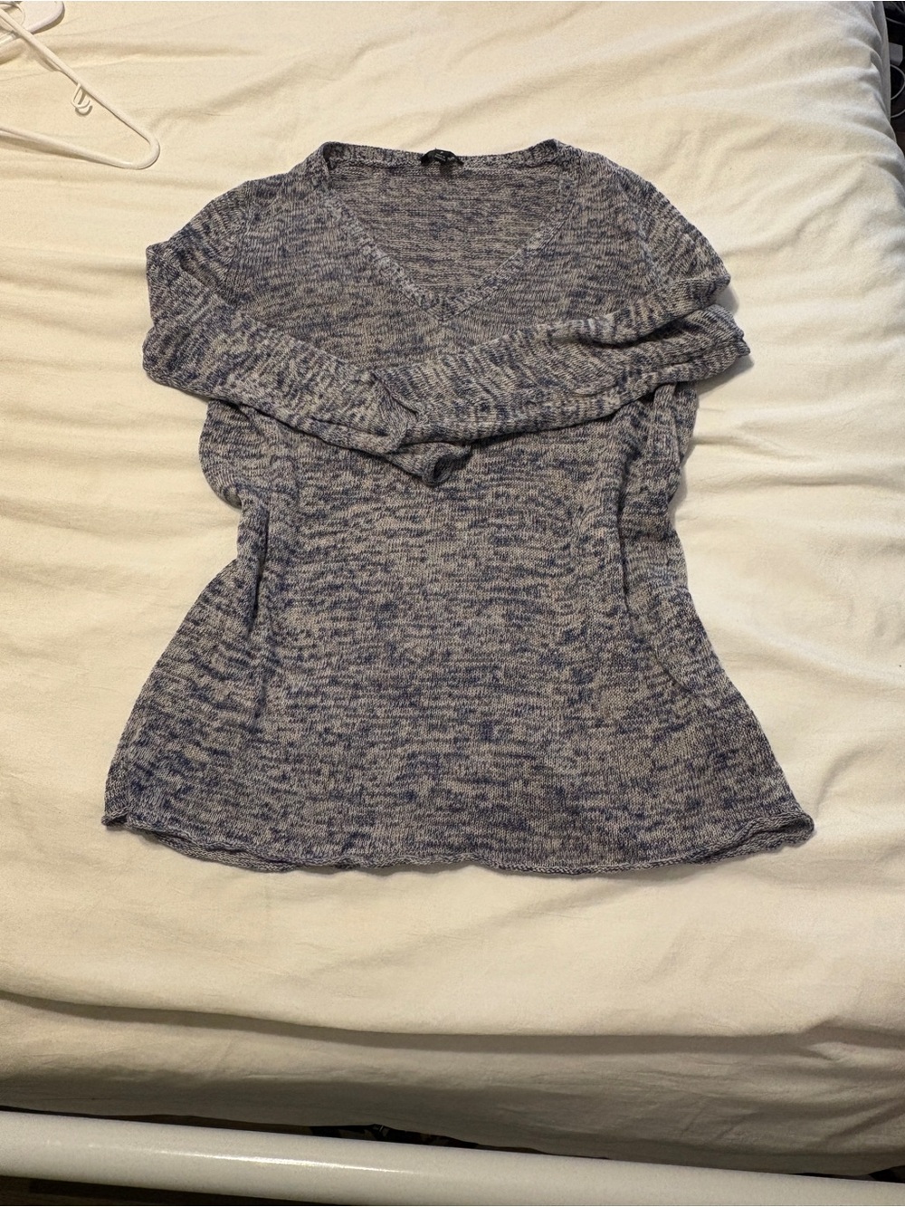 Talbots Heathered Blue V-Neck Sweater